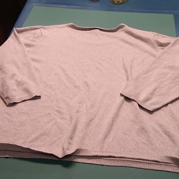 Nue Options Women 3X Cotton Blend Embellished light weight Gray Sweater - Picture 6 of 6